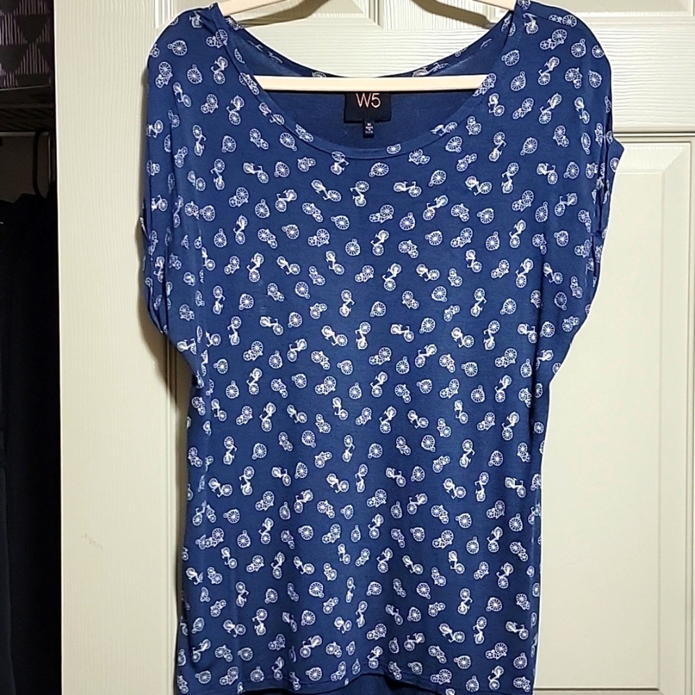 Cute bicycle print t-shirt